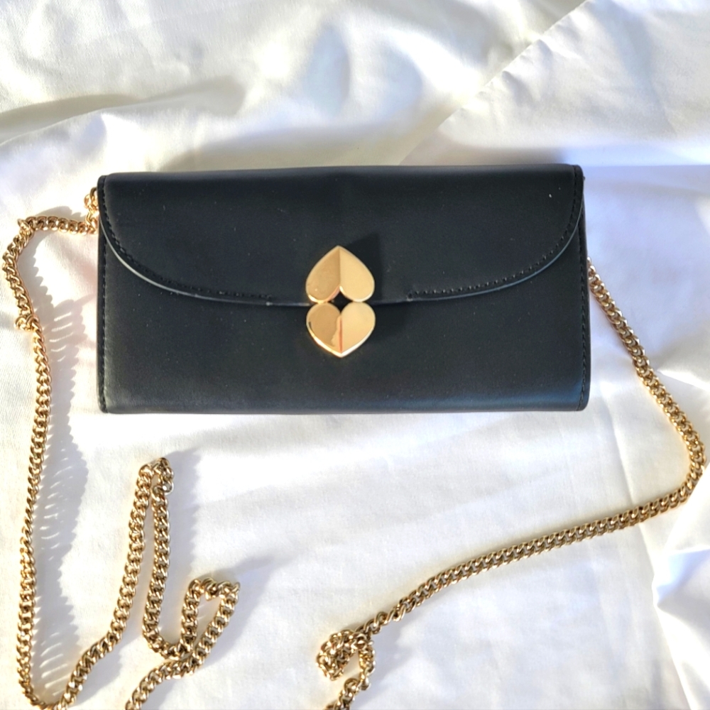 Kate Spade heart kiss lock chain wallet